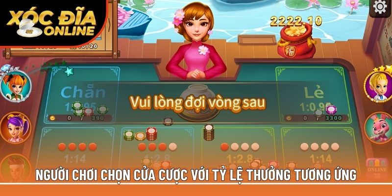 Người chơi chọn cửa cược với tỷ lệ thưởng tương ứng